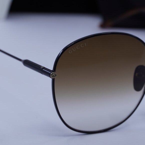Gucci GG1416SK 004 Round Sunglasses - Black\Brown Gradient - Picture 6 of 10